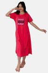 Sweetmoon Long T Shirt Nightdress - Red — thumbnail 4